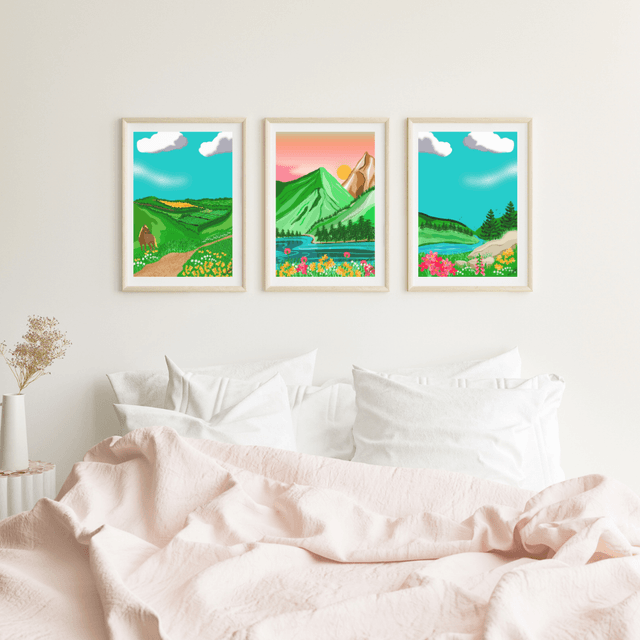 Bradfield, Sheffield Art Print - Colourful illustration of the British Countryside by UK illustrator Marie Gregg