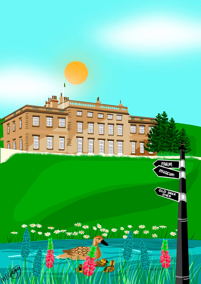 Cannon Hall (Barnsley) Art Print - Colourful Yorkshire Wall Art by UK Artist Marie Gregg
