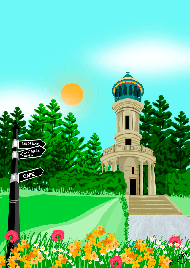 Locke Park (Barnsley) Art Print by UK Artist Marie Gregg