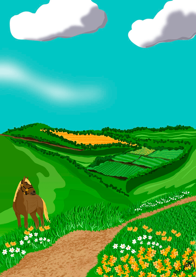 Bradfield, Sheffield Art Print - Colourful illustration of the British Countryside by UK illustrator Marie Gregg